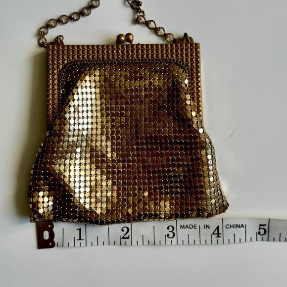 Vintage Whiting and Davis Tiny Gold Mesh Purse - Picture 2 of 7